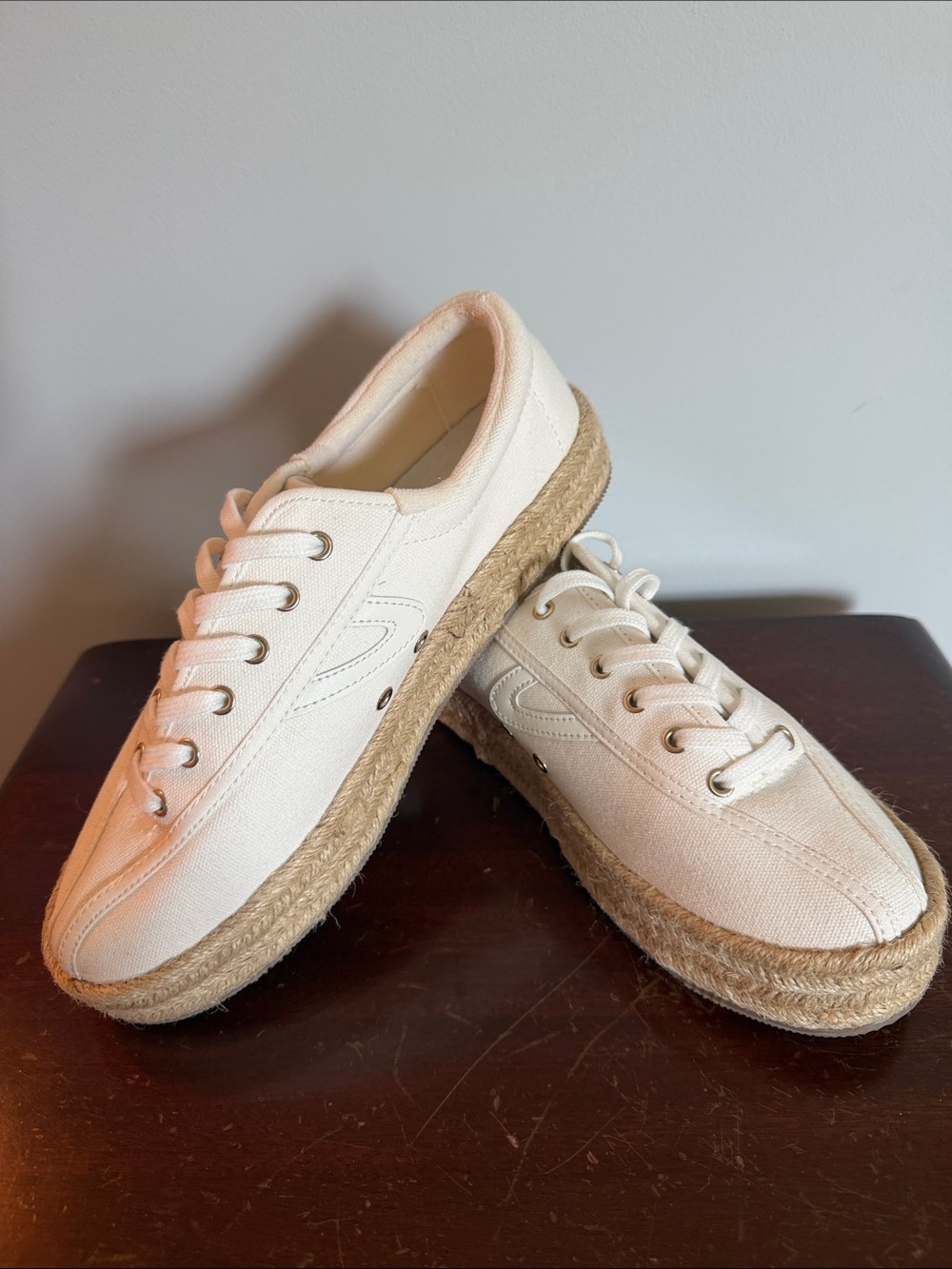 Cream Canvas Espadrille Sneakers